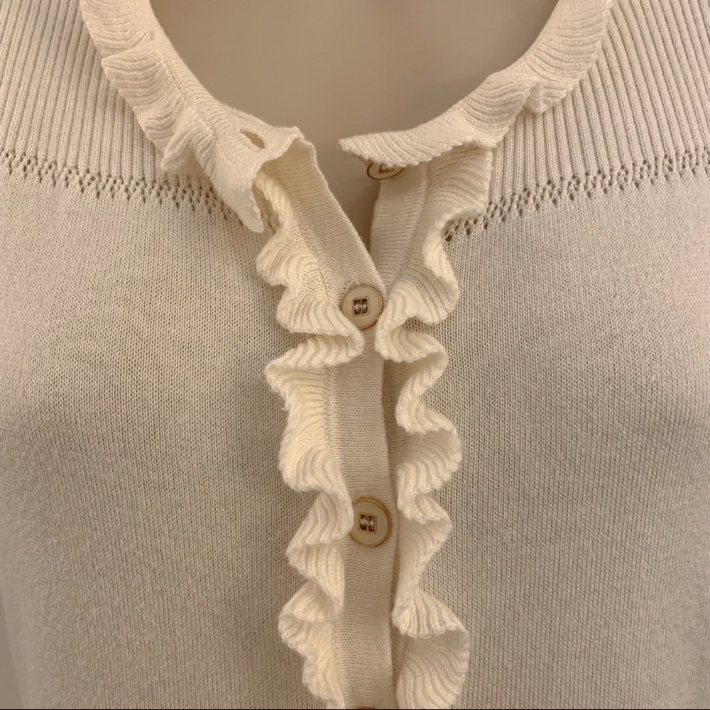 JUICY Couture Cream Ruffle Cotton Top Juniors 14 - Picture 4 of 6
